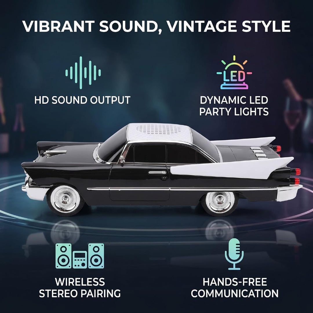 Tangxi Retro Oldtimer Bluetooth Lautsprecher, Tragbarer Kabelloser Automodell Lautsprecher mit LED L
