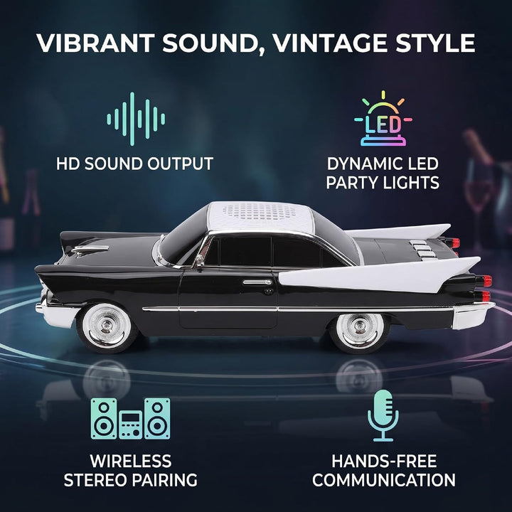 Tangxi Retro Oldtimer Bluetooth Lautsprecher, Tragbarer Kabelloser Automodell Lautsprecher mit LED L