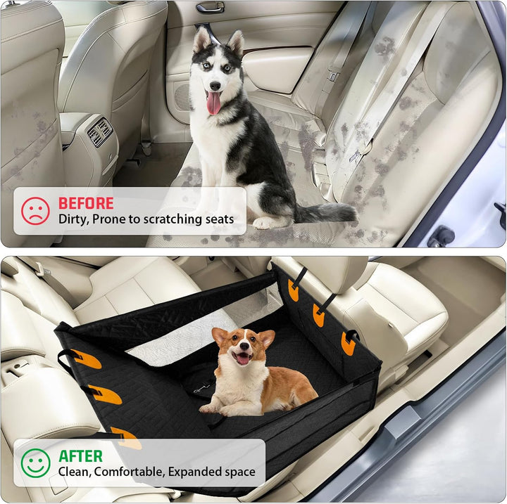 LIROPAU Extra Stabiler Hunde Autositz für Mittlere und Grosser Hunde - Verstärkter Hundesitz Auto mi