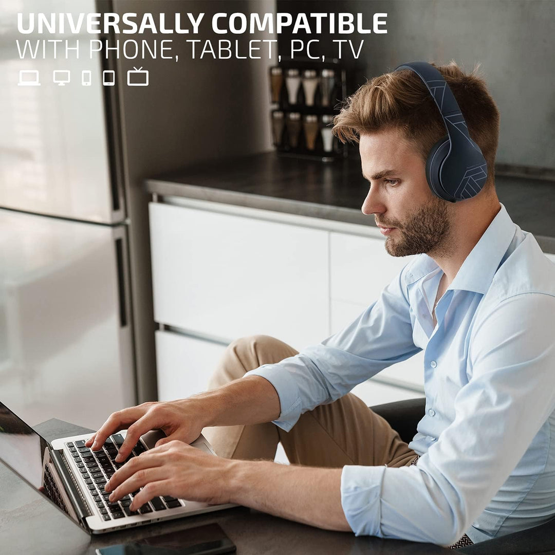 PowerLocus P6 Bluetooth Kopfhörer Over Ear, Over Ear Kopfhörer Kabellos mit Super Bass, 40Std. Spiel