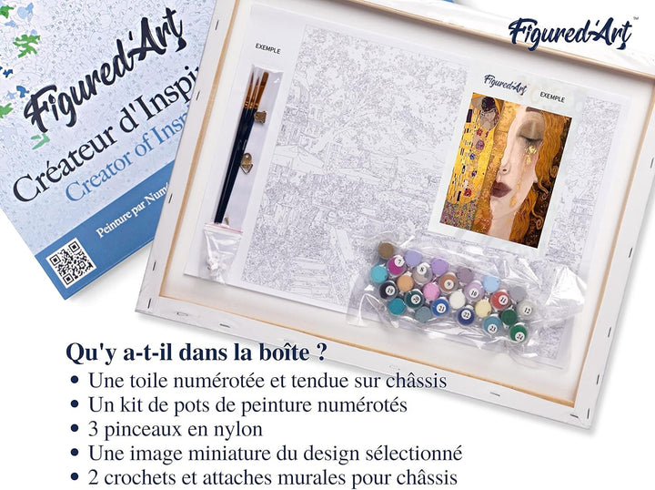 Figured'Art Malen Nach Zahlen Erwachsene Mit Rahmen Gustav Klimt - Paint by Numbers Basteln DIY Bast