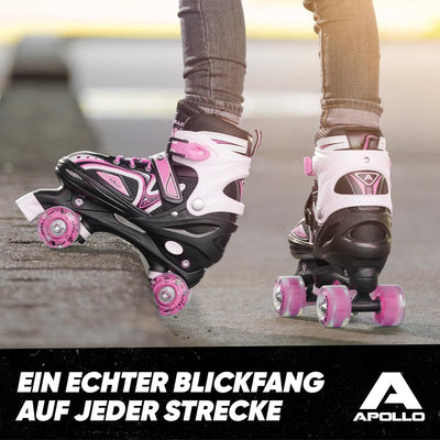 Apollo Super Quad X Pro | verstellbare Rollschuhe für Kinder | komfortable, grössenverstellbare LED