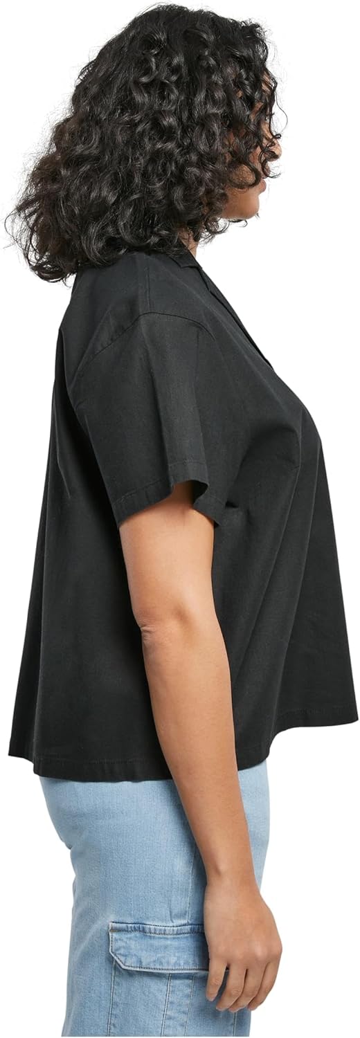Urban Classics Ladies Linen Mixed Resort Shirt, Resort Leinen Hemd für Damen, erhältlich in vielen v