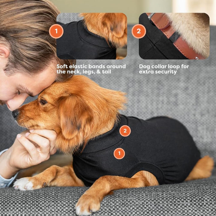 Suitical Recovery Suit Hund, M+, Schwarz