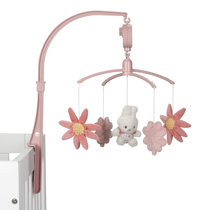 nijntje miffy x Little Dutch Mobile Musik Spieluhr mit Halterung für Babybett Hase Miffy rosa - Luck