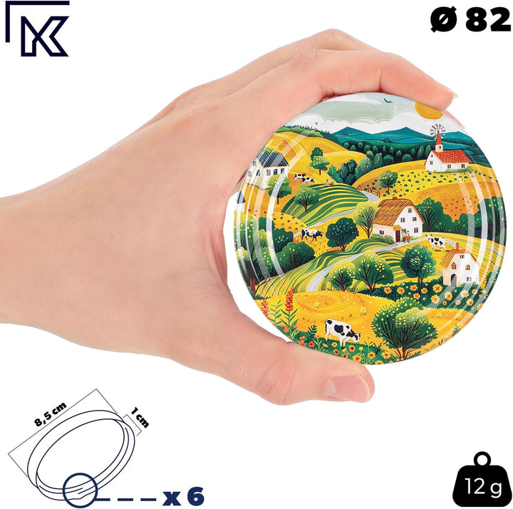 KADAX Einmachgläser 500ml TO82, Sturzgläser Mason Jar mit Schraubdeckel, Luftdichte Twist-off Gläser