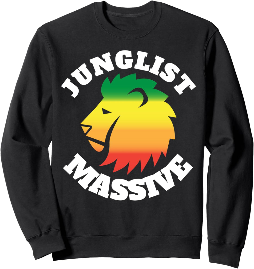 Junglist Massive EDM Drum und Bass DnB Lion Sweatshirt