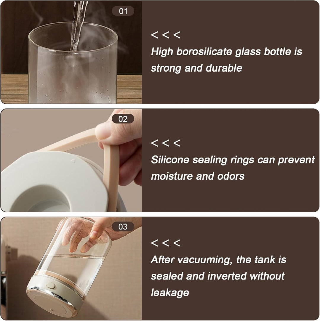 Kaffeedose luftdicht, 2 Stück kaffeedosen 1100ml 1700ml, Transparent Vakuum Kaffeebohnen Behälter Gl