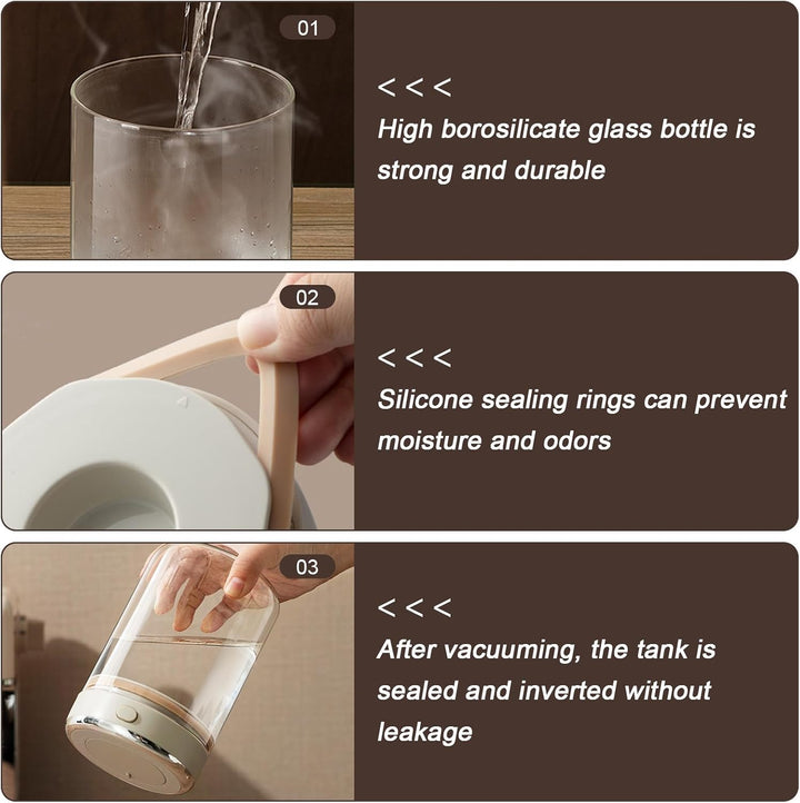 Kaffeedose luftdicht, 2 Stück kaffeedosen 1100ml 1700ml, Transparent Vakuum Kaffeebohnen Behälter Gl