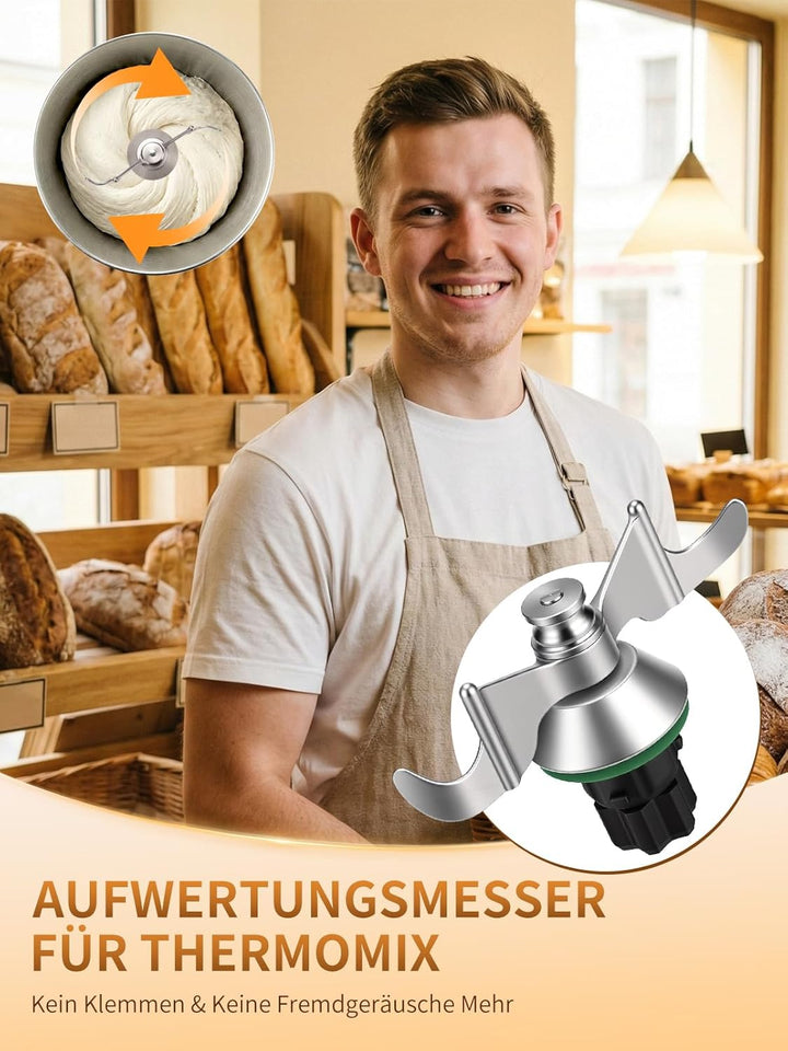 Weenkler Teigmesser & Mixmesser für Thermomix TM7 TM6 TM5, Ersatzmesser aus Edelstahl, Zubehörteile