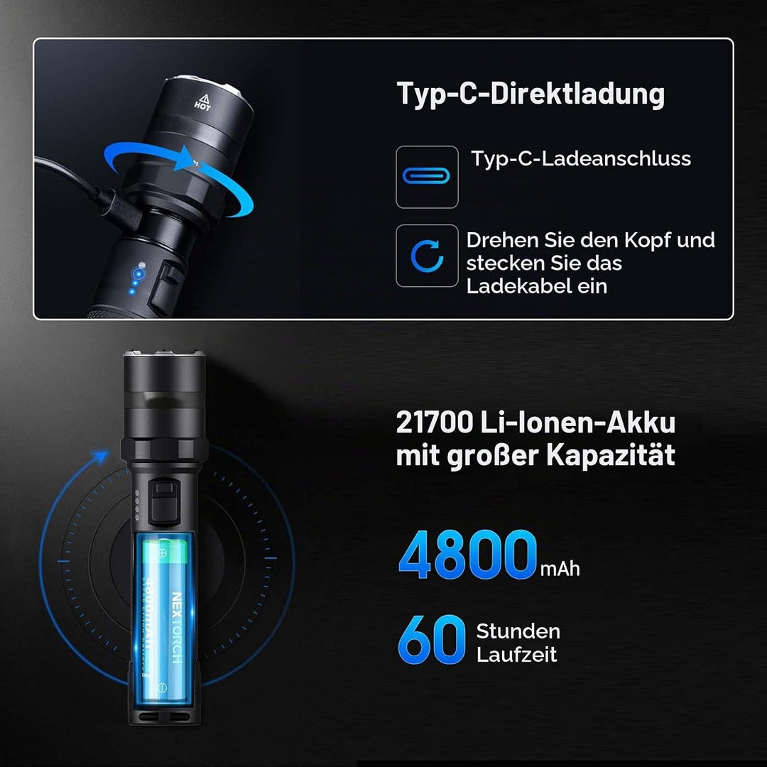NEXTORCH P84 Taschenlampe 3000 Lumen