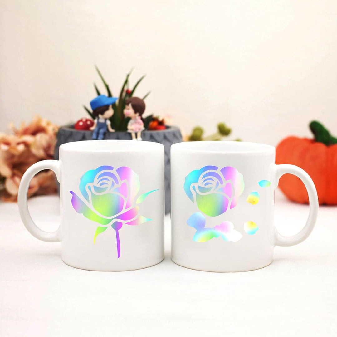 NANAPLUMS Selbstklebendes Vinylfolie Plotter - Holographisches Funkelndes Plotterfolie Vinyl Permane