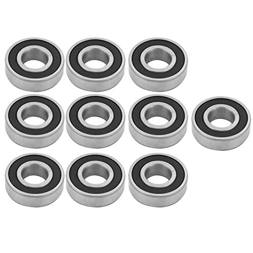 Packung mit 10 Rillenkugellagern 6203-2RS, 17 x 40 mm, geräuschloses, langsam laufendes Stahllager,