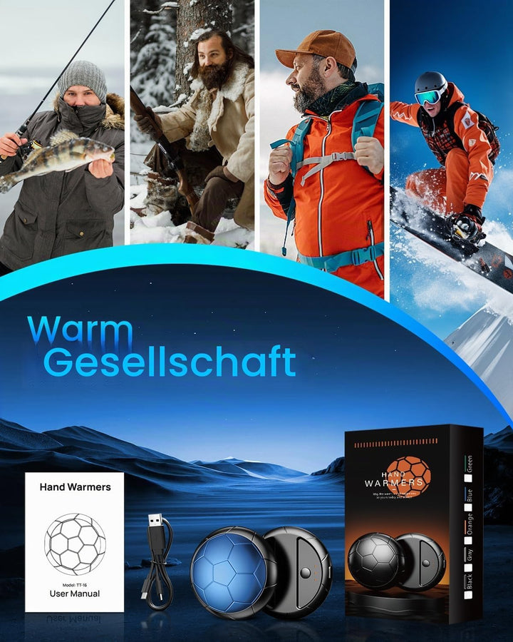 2er Set Handwärmer Elektrisch | Magnetische Taschenwärmer Wiederverwendbar mit 3 Heizmodi &amp; 20 Stund