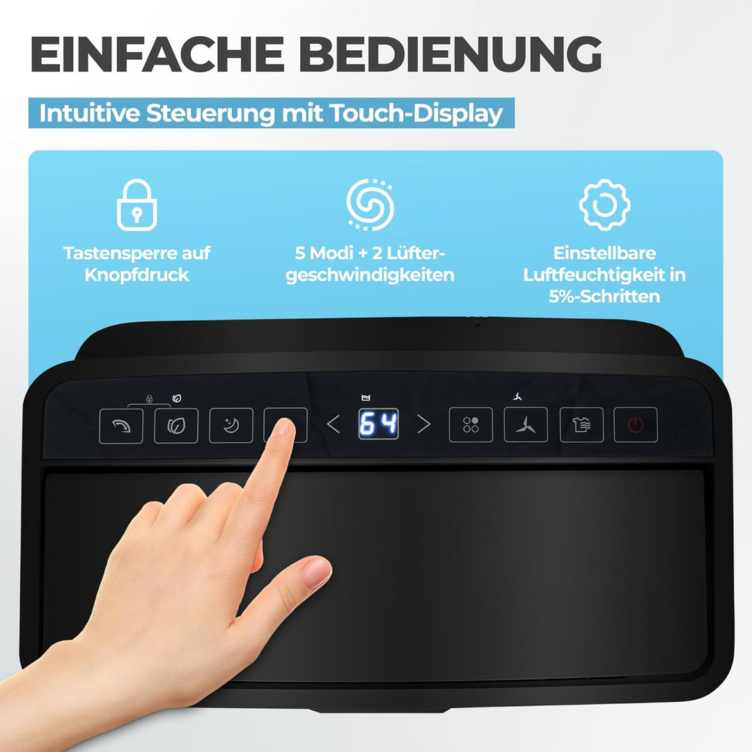 KLAMER Luftentfeuchter elektrisch 25L in 24h mit 5,5L Tank – Leiser, energieeffizienter Raumentfeuch