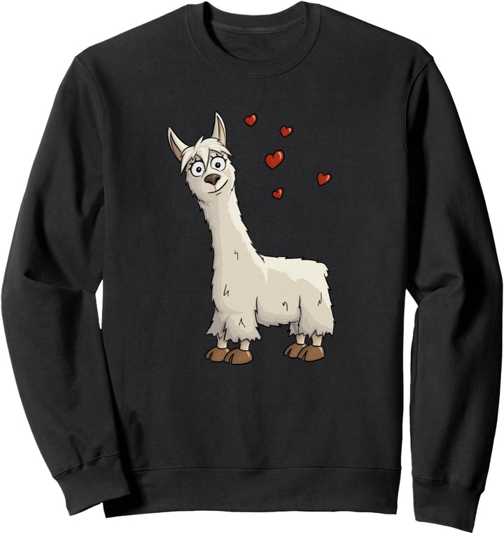 Süsses Fancy Lama mit Herzchen | Funky Alpaka Lama Sweatshirt
