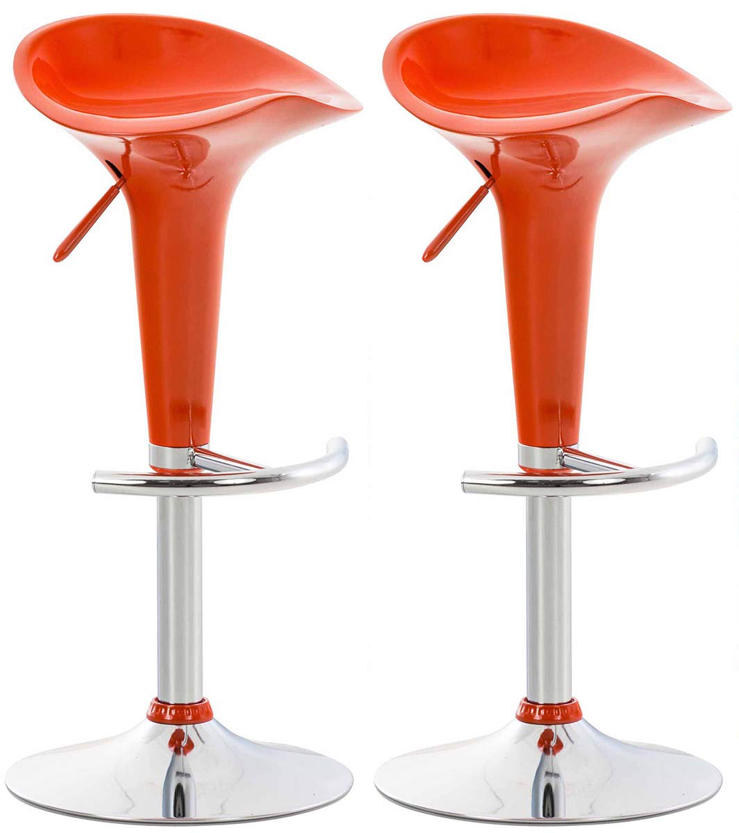 CLP 2er Set Barhocker Saddle Mit Drehbarem Kunsttoffsitz Und Fussablage I Höhenverstellbarer Hocker