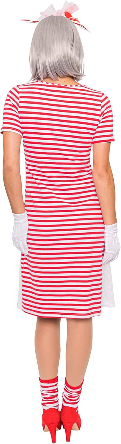 Deiters Ringelkleid mit Spitze rot/weiss XL