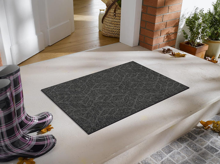 DUNE Waves, innen und aussen, waschbar, Polyester, 50% Polypropylene, Dark Grey, 45x75cm