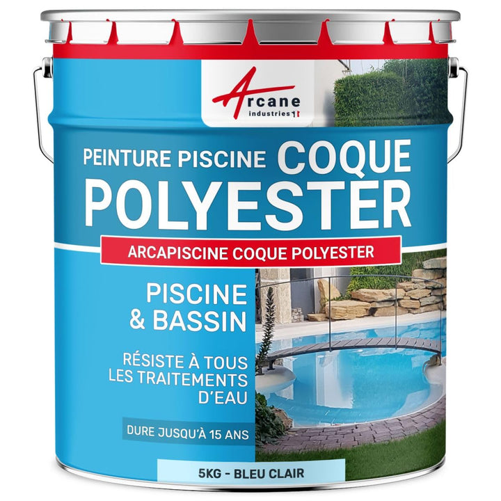 Schwimmbadfarbe - Farbe für Pools und Becken aus Polyester, Beton, Fliesen - ARCAPISCINE Hellblau-5
