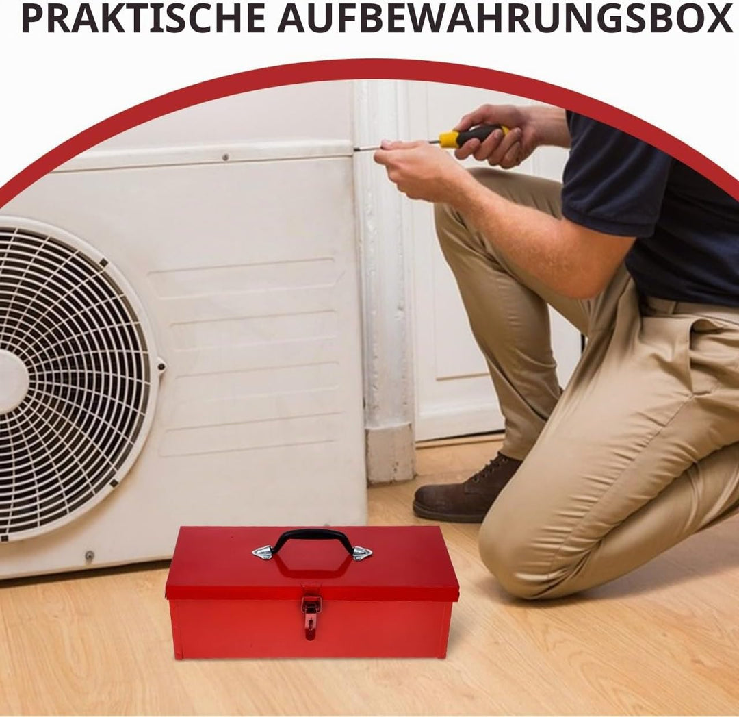 GALPADA Werkzeugkiste Metall Mit Deckel Eisenblech Werkzeugkasten Für Haushalt Tragbare Aufbewahrung