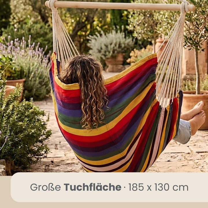 AMANKA XXL Hängesessel 185x130cm für Garten, Balkon & Terrasse - Schwebesessel Belastbar bis 150kg -