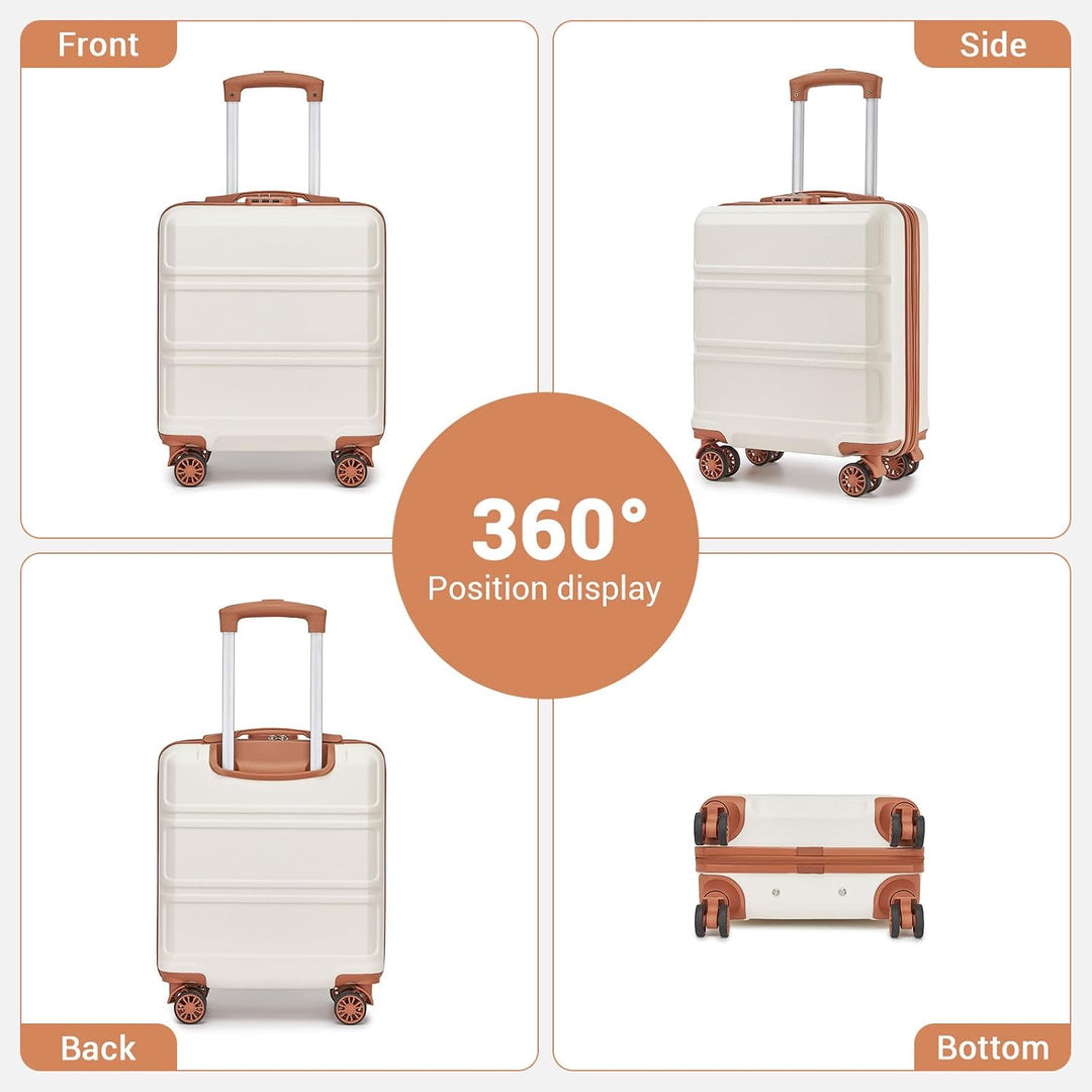 KONO Kleiner Koffer Handgepäck Hartschalenkoffer für Easyjet Handgepäck 45x36x20 cm, Leicht Reisekof