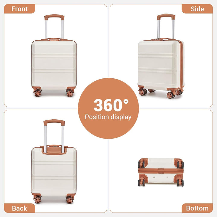 KONO Kleiner Koffer Handgepäck Hartschalenkoffer für Easyjet Handgepäck 45x36x20 cm, Leicht Reisekof
