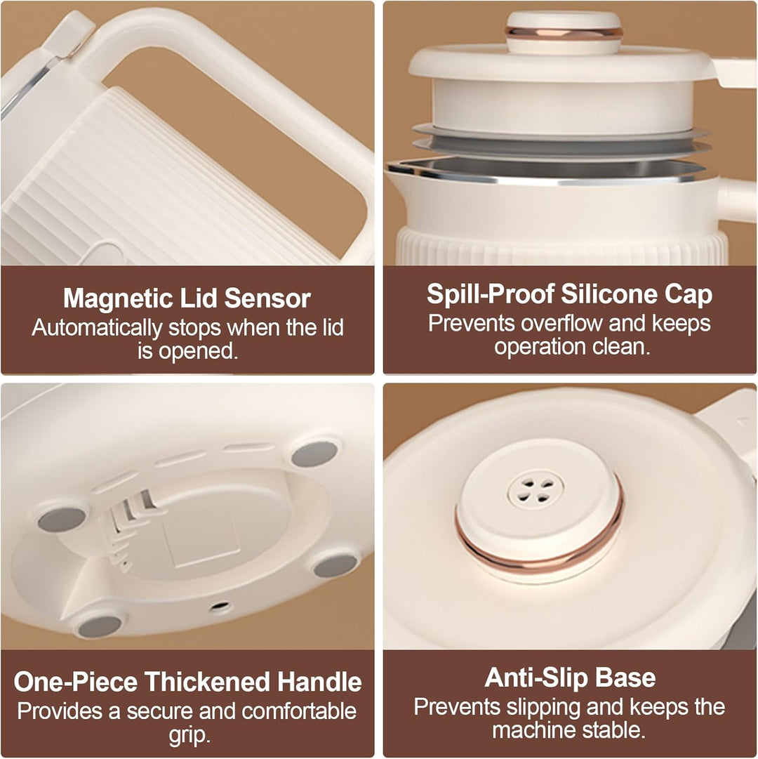 8-in-1 Nussmilchmaschine, 1200ml Pflanzenmilchbereiter & Sojamilchmaschine mit Timer, Warmhaltefunkt