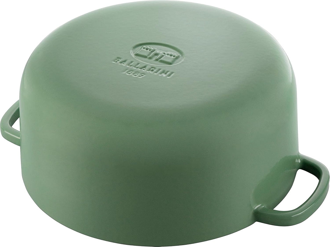 BALLARINI Bellamonte Auflaufform, Bräter, Dutch Oven, Emailliertes Gusseisen, Rund, 24cm, 4,0 L, Grü