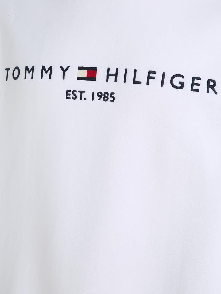 Tommy Hilfiger Herren Sweatshirt Tommy Logo ohne Kapuze L Weiss, L Weiss