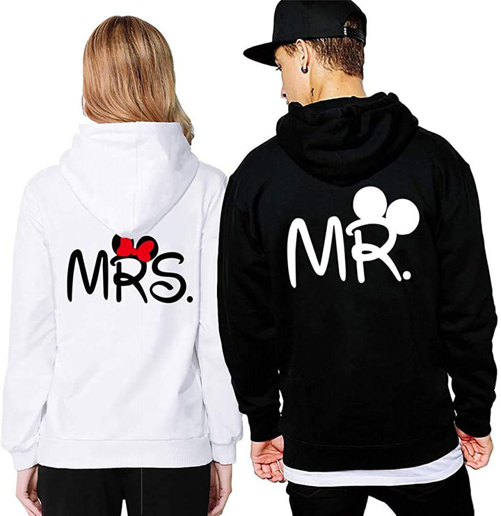 Couple Camp Mr Mrs Hoodie Pärchen Pullover Paare King Queen Fun Spruch 3XL Herren-weiss, 3XL Herren-