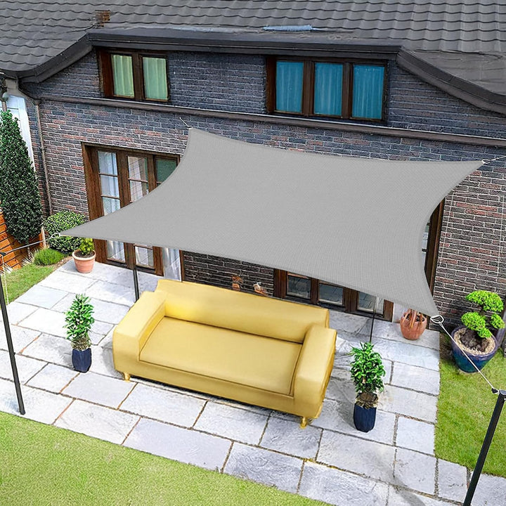 Sunnylaxx 4x6m Sonnensegel Rechteckig, Wasserdicht Sonnenschutz Sunsegel Color Grau, 95% UV-Schutz,f