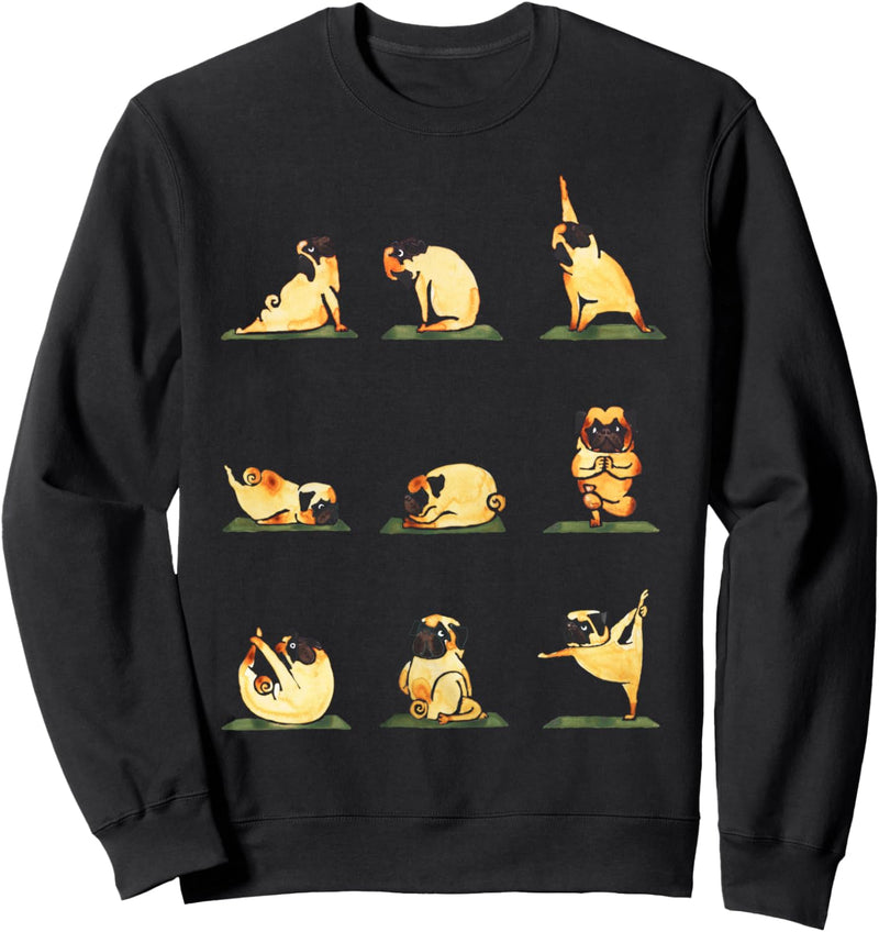 Pug Yoga Watercolor Sweatshirt