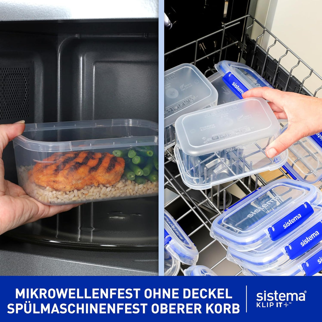 Sistema KLIP IT PLUS auslaufsichere Vorratsdosen | 2 x 1L & 2,2 L | luftdichte und stapelbare & inei
