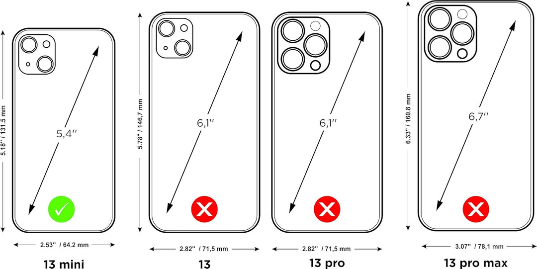 Marcel Robert - Handytasche für iPhone 13 MINI - Patentiertes Modell - hergestellt aus echten Straus