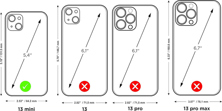Marcel Robert - Handytasche für iPhone 13 MINI - Patentiertes Modell - hergestellt aus echten Straus