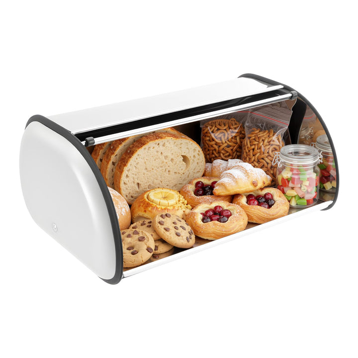 Brotkasten 410 Edelstahl Brotbox mit Rolldeckel Mückenresistente Brotaufbewahrungsbox Brotdose für B