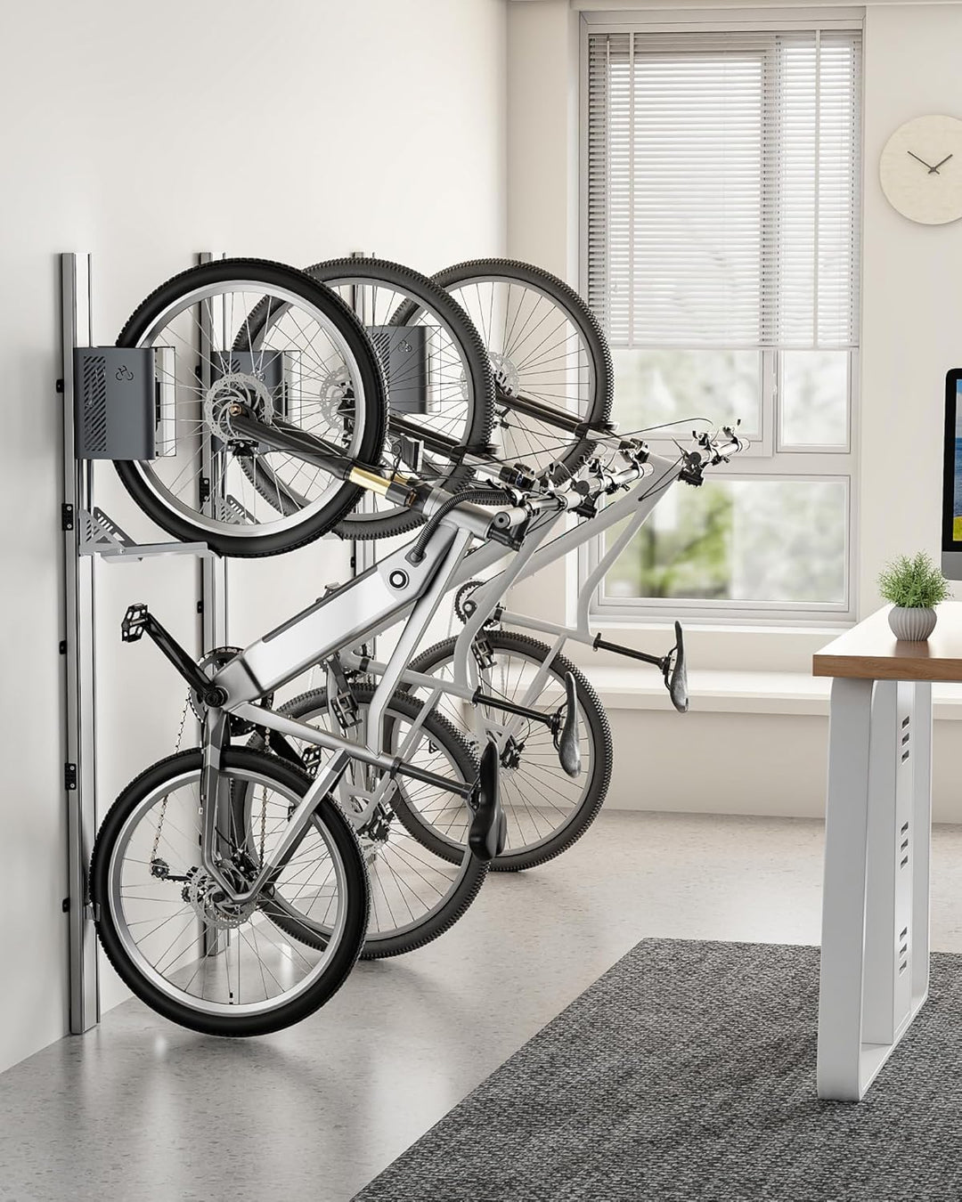 monTEK Automatischer Fahrradlift – Vertikaler Fahrradträger für schwere Fahrräder (bis 32 kg) – plat