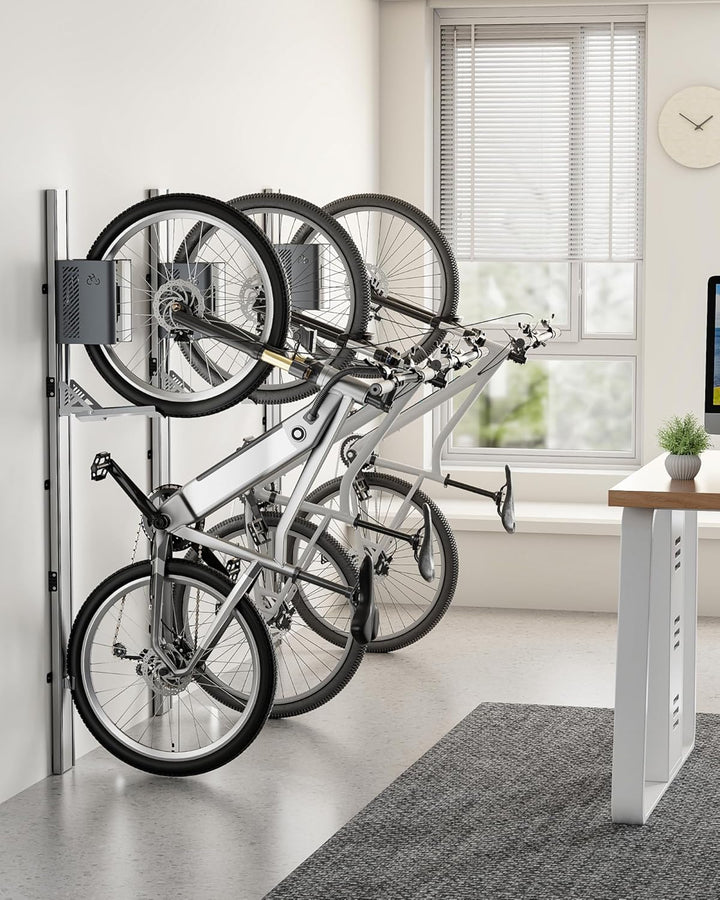 monTEK Automatischer Fahrradlift – Vertikaler Fahrradträger für schwere Fahrräder (bis 32 kg) – plat