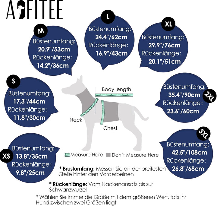 AOFITEE Hundemantel Winter, Wasserdicht Warme Hundejacke Wintermantel für Grosse Hunde, Reflektieren