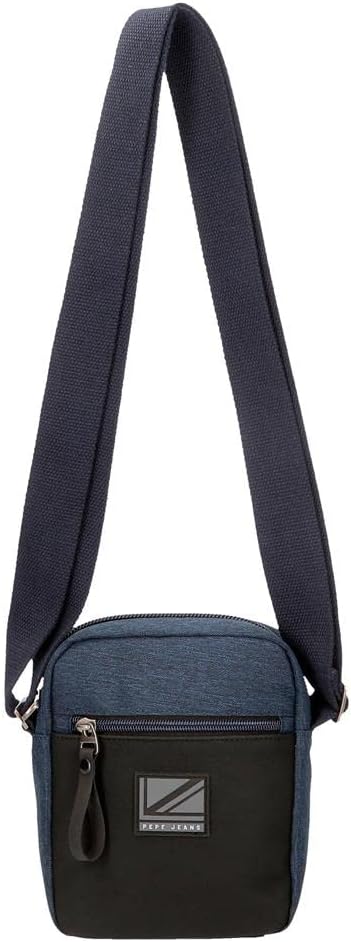Pepe Jeans Fenix Umhängetasche, mittelgross, Blau, 17 x 22 x 6 cm, Polyester mit Details aus Kunstle
