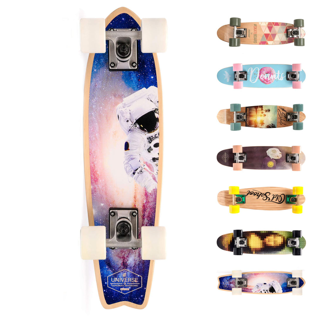 meteor Fancy Board Vintage Mini Cruiser Complete Echtholz Kanadisches Ahorn Skateboard Ridge Mini Sk