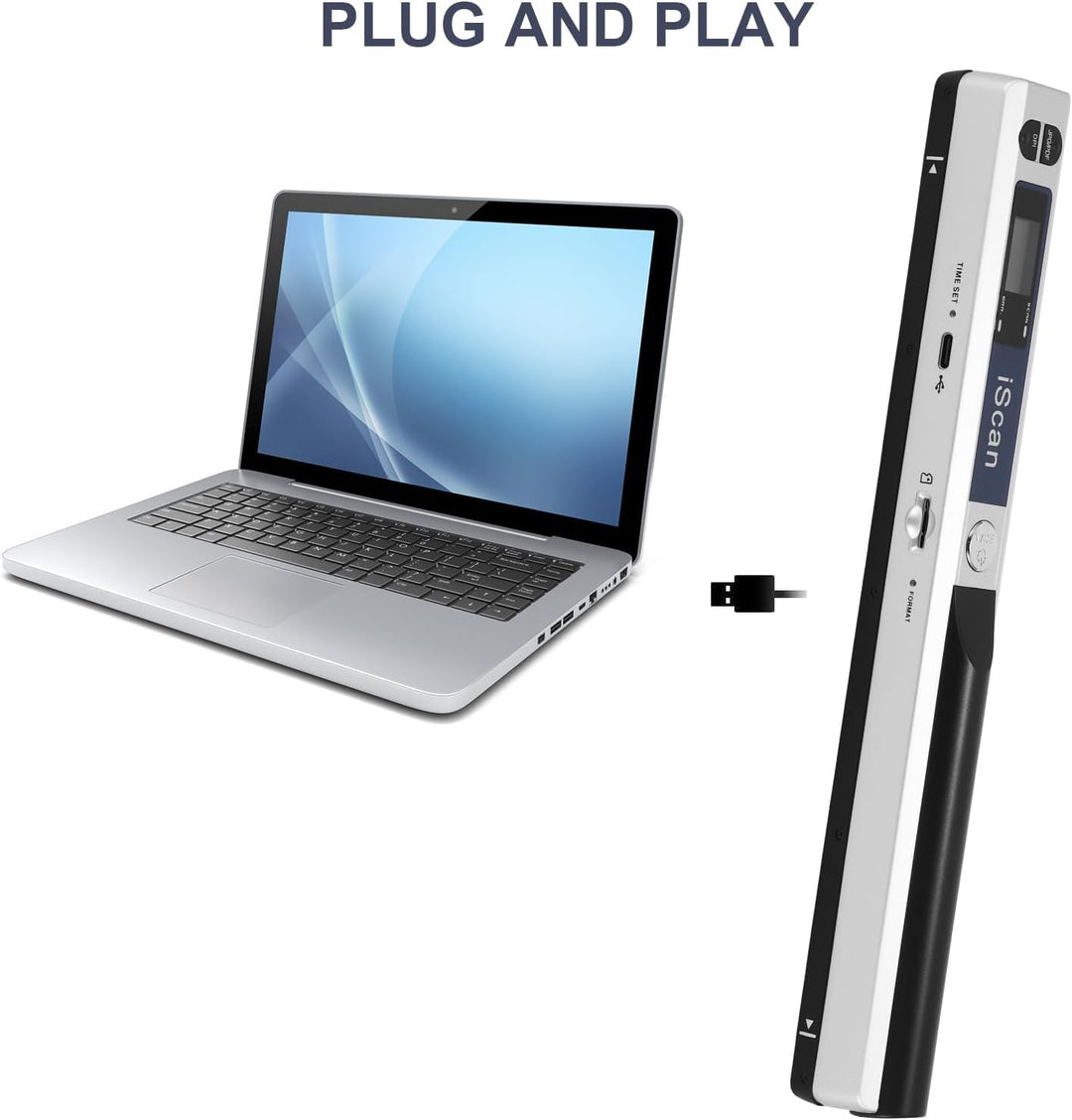 AOZBZ Tragbarer Dokumentenscanner, 900 DPI, Handgerät, USB-Bildscanner, A4, Farbfoto, mobiler Scanne