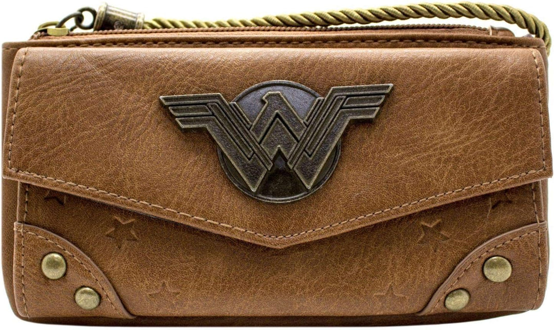 DC Wonder Woman Sterne & Streifen Kriegeranzug Emblem Portemonnaie Clutch Münzfach & Kartenhalter, R