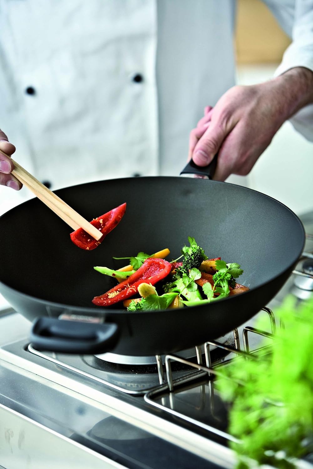 Scanpan 32301200 Wok mit Rost und Stäbchen - Classic, 32 cm 32 cm, 32 cm