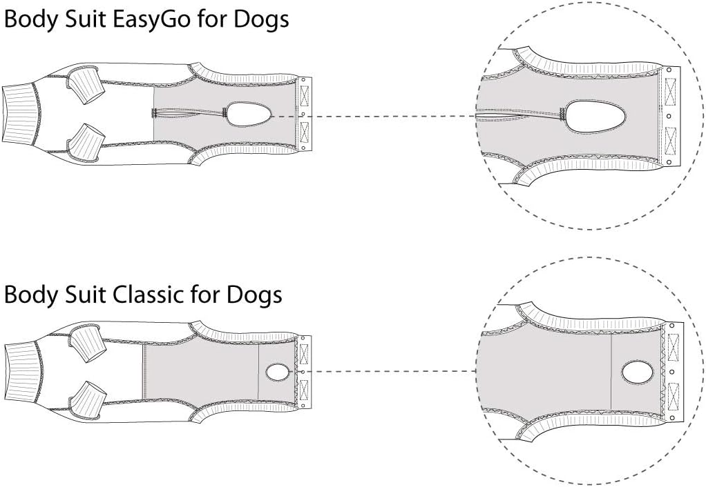 Buster Classic Body für Hunde, Grösse S, Schwarz/Grau