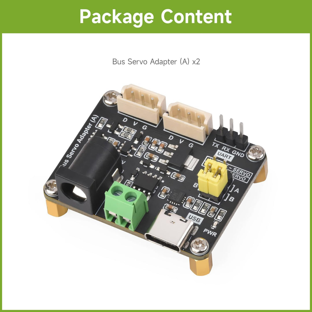 Waveshare 2PCS Serial Bus Servo Driver Board, Integrates Servo Power Supply & Control Circuit, Appli