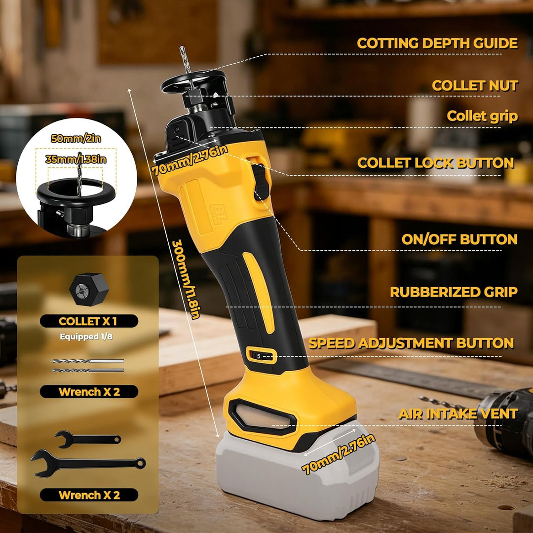 Akku Trockenbauschneider Kompatibel mit DeWalt 20V Batterie, 28000 RPM 6 Geschwindigkeiten bürstenlo