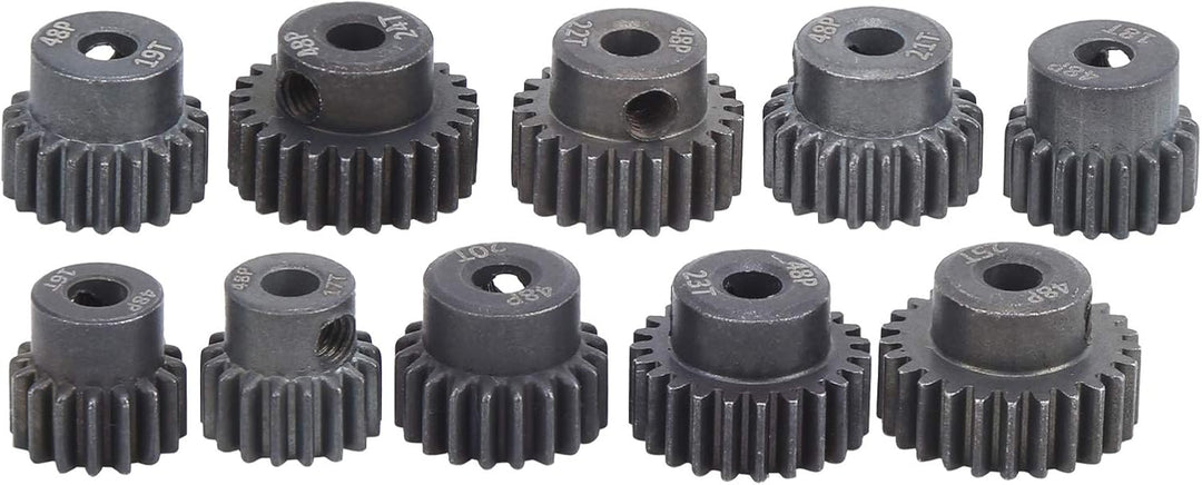 Dilwe RC Motor Gear, 10 Stück/Set 16T - 25T 7075 48P Stahl Motor Zahnrad Ritzel RC Zubehör Geeignet